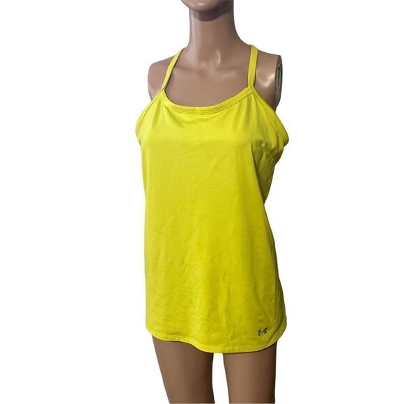 NICE WOMEN UNDER ARMOUR NEON COLORED TANK SIZE Large good condition - Picture 1 of 3